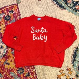 Christmas sweater CeCe Women’s Medium Vibrant Red Knit Sweater Santa baby
